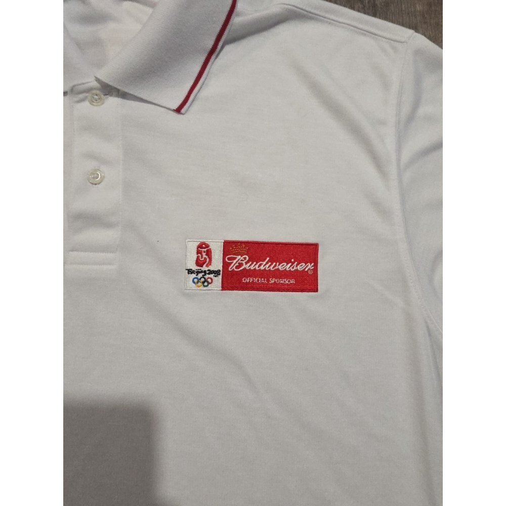 VIntage 2008 Olympics Budweiser Polo Shirt SIze Large